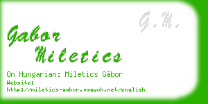 gabor miletics business card
